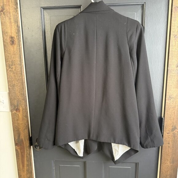 Anthropologie Cartonnier Black Blazer Jacket Draped Open- Front Size Small - Picture 5 of 14